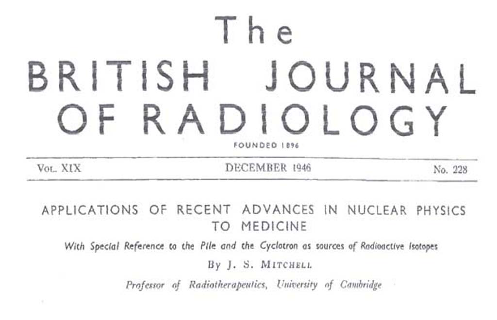 British Journal of Radiology in 1946